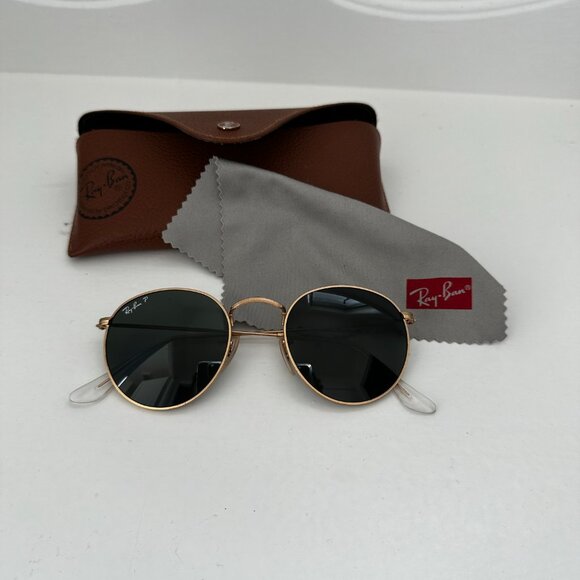 Ray-Ban Round Metal Sunglasses (Gold Frame, Polarized) - Picture 1 of 7